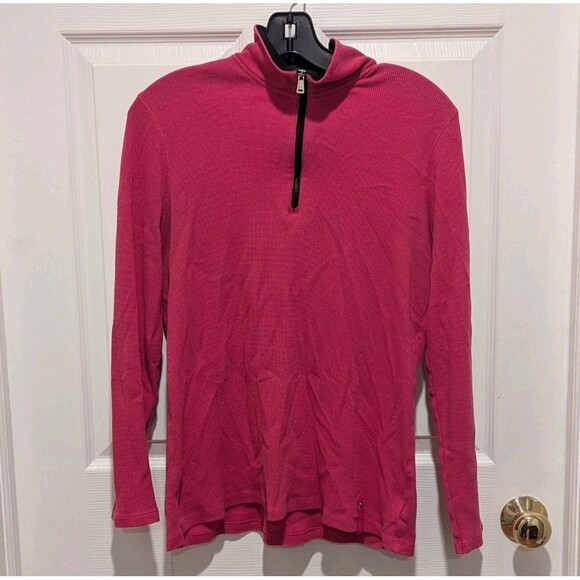 Vintage Lauren Ralph Lauren Size 1X Pink Performance Active 1/4 Zip Shirt - Picture 2 of 7